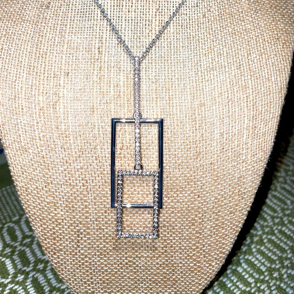Be Open Pendant, Rhodium Plated